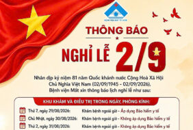 Thông báo lịch khám bệnh, chữa bệnh trong dịp lễ Quốc Khánh 2/9